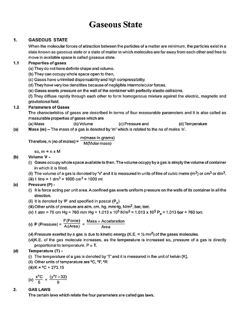 Gaseous State | PDF