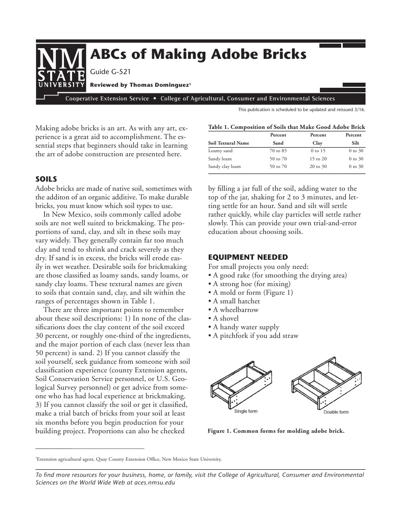 Guide to Making Adobe Bricks | PDF | Technology & Engineering