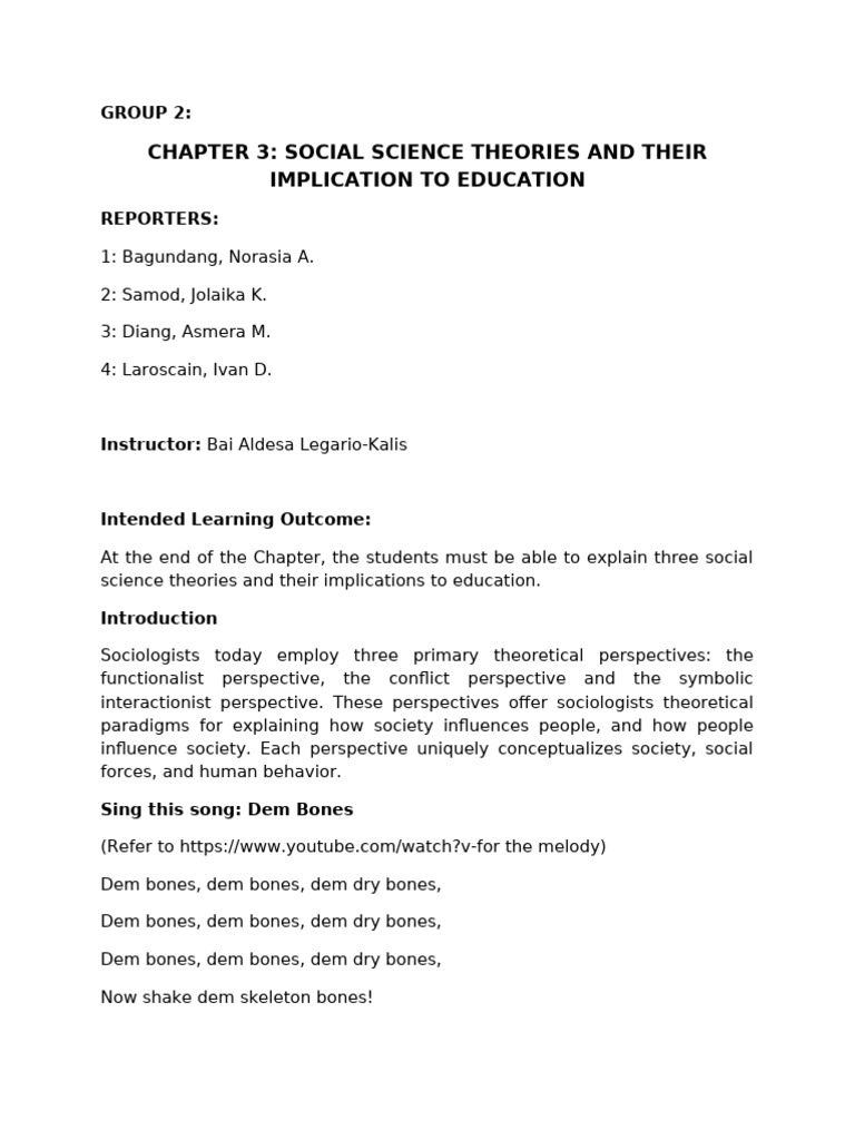 Social Science Theories in Education | PDF | Society | Liberal Arts ...