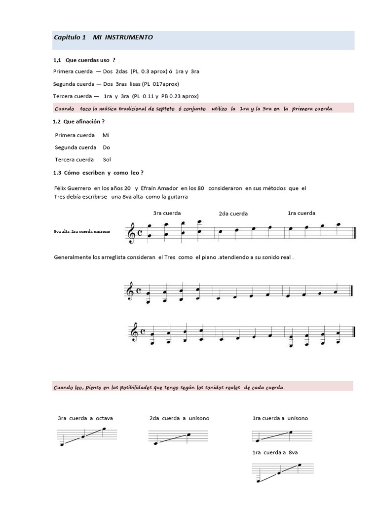 Cuerdas y Afinación del Tres Cubano | PDF