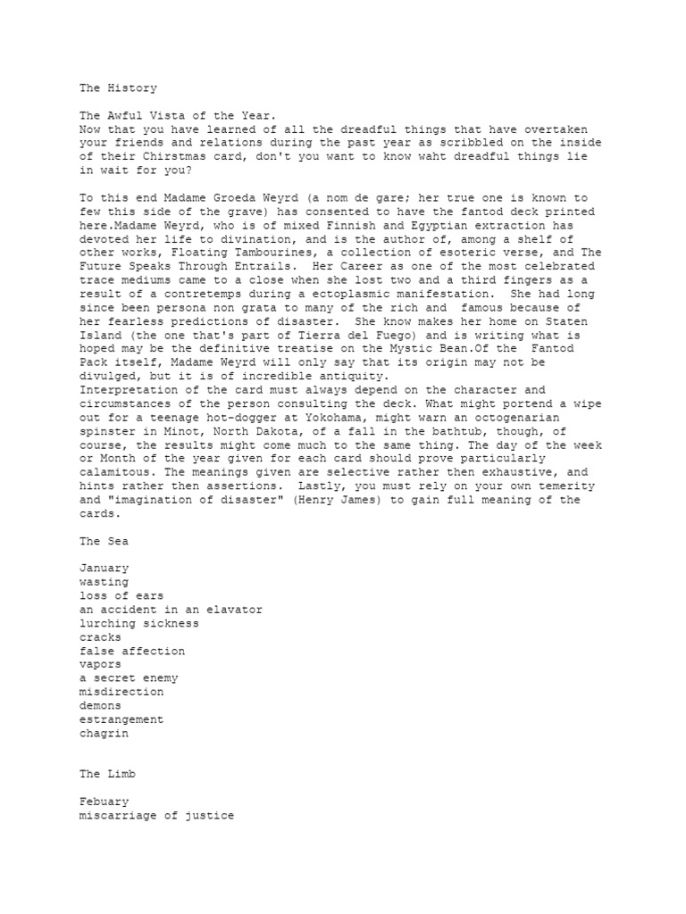 The Fantod Tarot Deck (Edward Gorey) (Z-Library) | PDF | Diseases And ...