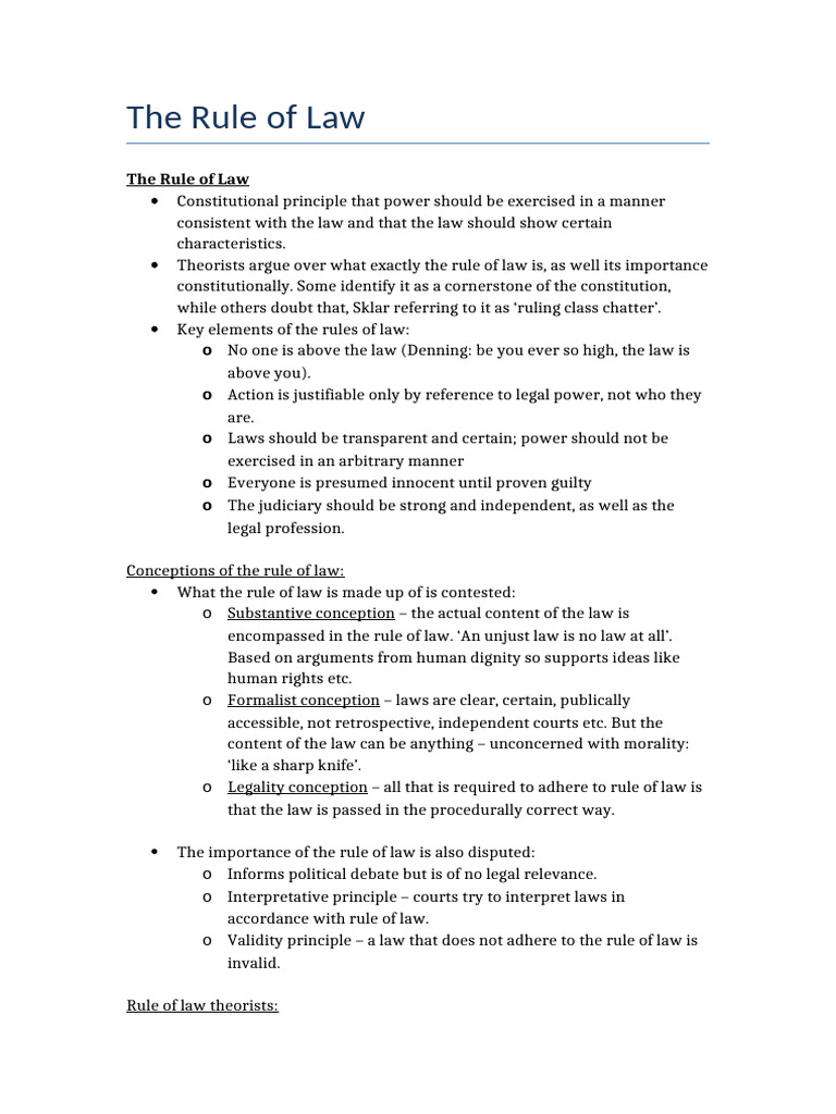 Understanding the Rule of Law Principles | PDF | Rule Of Law ...