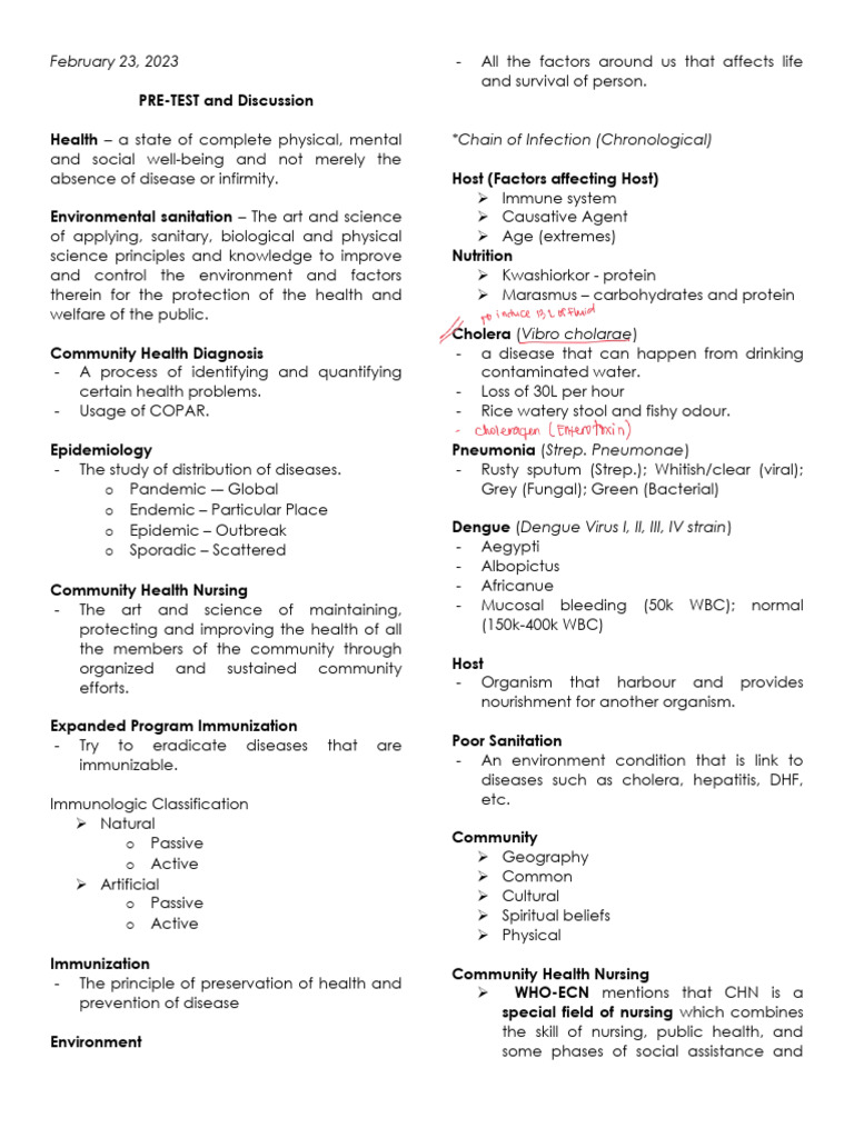 Community Health Nursing 1 | PDF | Medical Specialties | Medicine