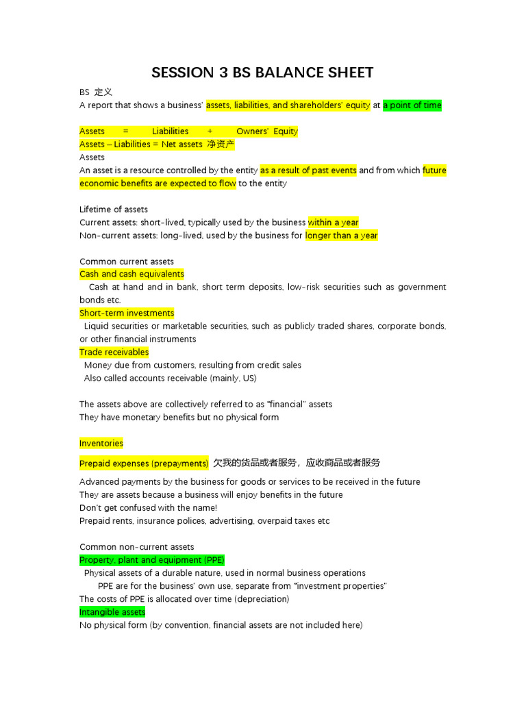 Session 3 Bs Balance Sheet | PDF | Retained Earnings | Equity (Finance)