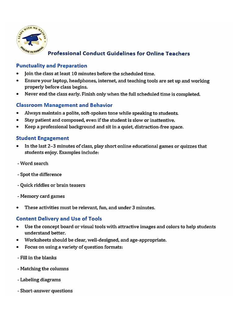 teacher guidline | PDF