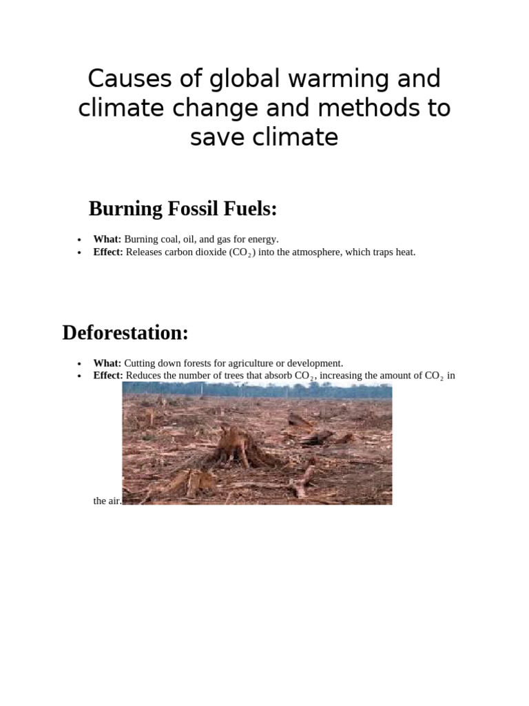 Causes of Global Warming and Climate Change and Methods To Save Climate ...