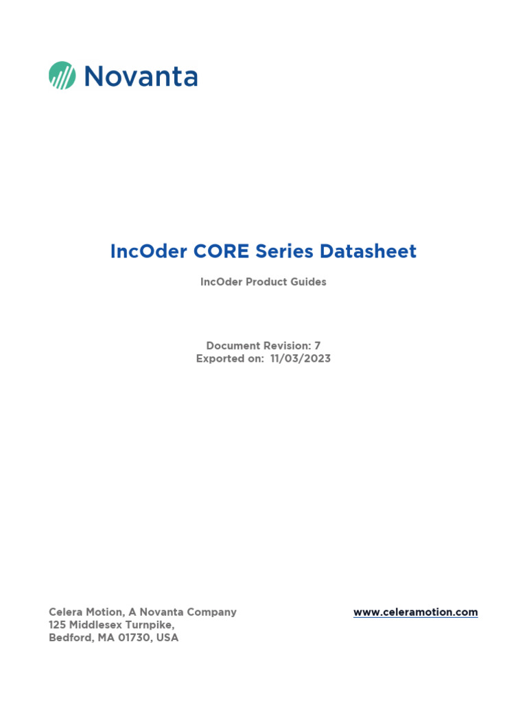 IncOder CORE Series Encoder Datasheet | PDF | Computing | Computer ...