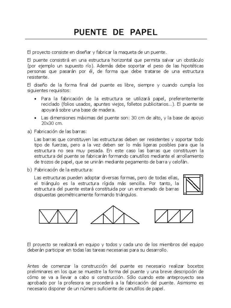 Proyecto Puente | PDF | Puente | Papel
