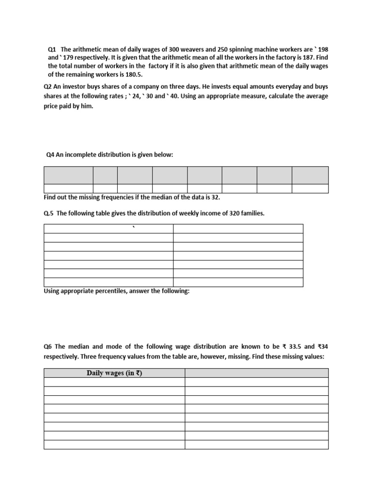 Statistics Questions and Solutions | PDF | Mean | Standard Deviation