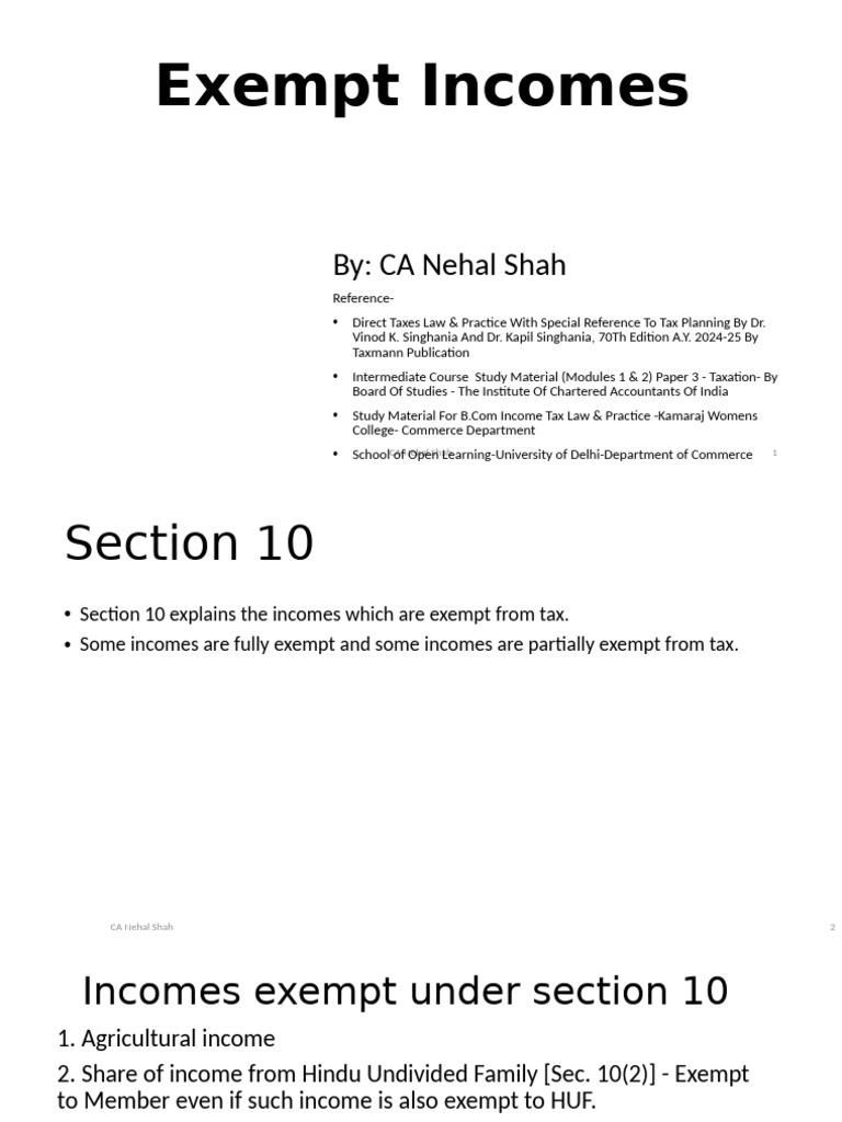 Exempt Incomes and Slab Rates | PDF | Taxes | Income Tax