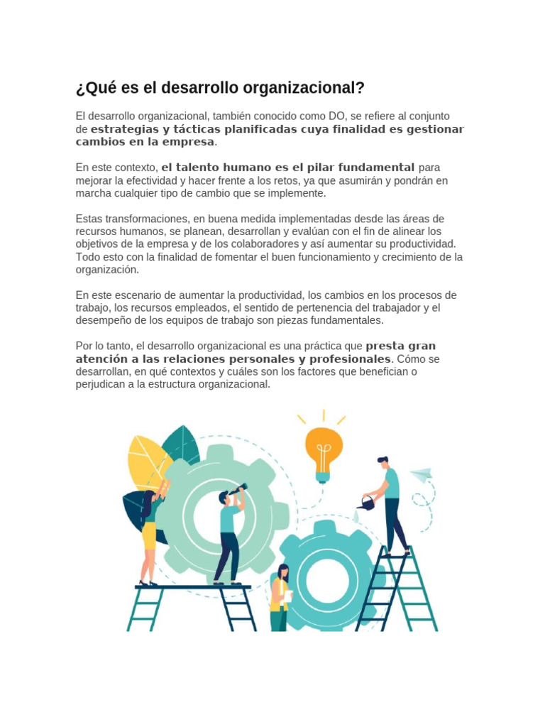 Qué es el desarrollo organizacional | PDF | Business | Economias