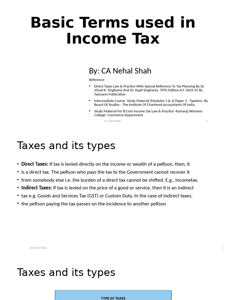 Basics | PDF | Taxes | Direct Tax