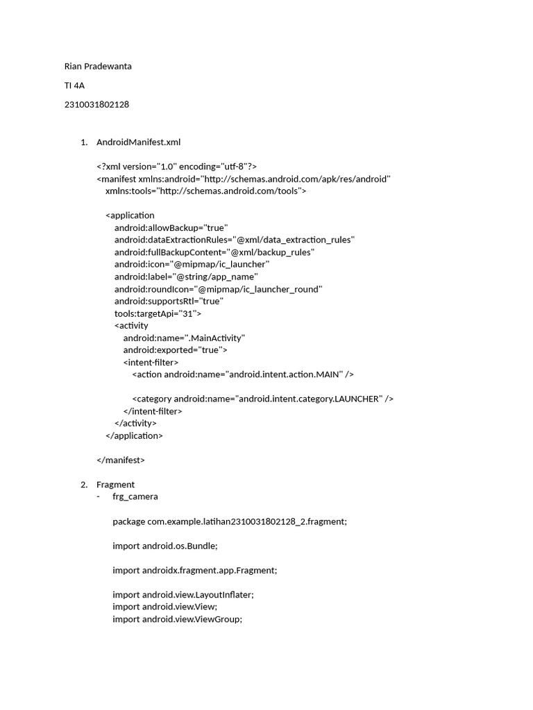 Android Fragment Implementation Guide | PDF | Method (Computer ...