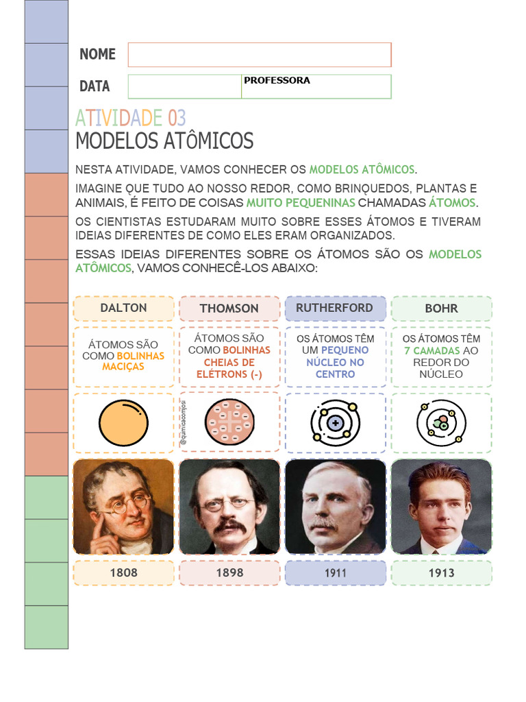 Atividades Sobre Modelos At micos PDF