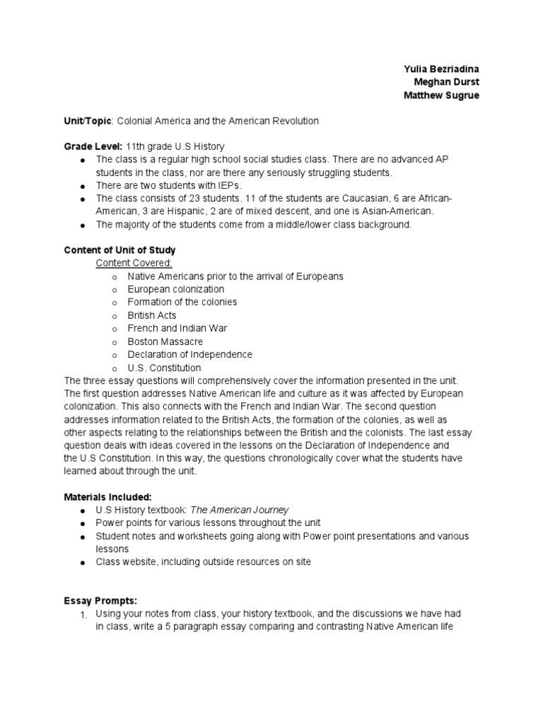 Discussion questions about colonization picture