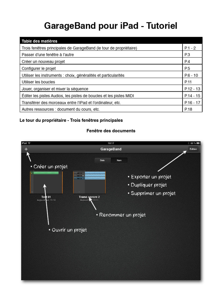 Tutoriel GarageBand Ipad | PDF | Guitare basse | Accord (Musique)