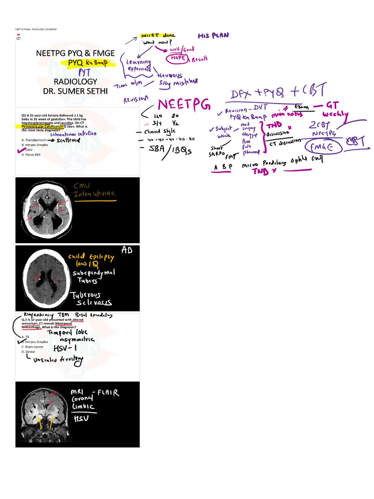 Radiology NEET PG & FMGE - by Homelander | PDF
