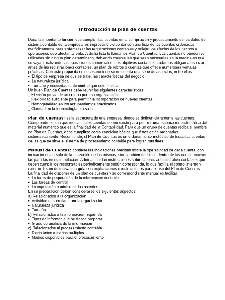 Guía del Plan de Cuentas Contable | PDF | Contabilidad