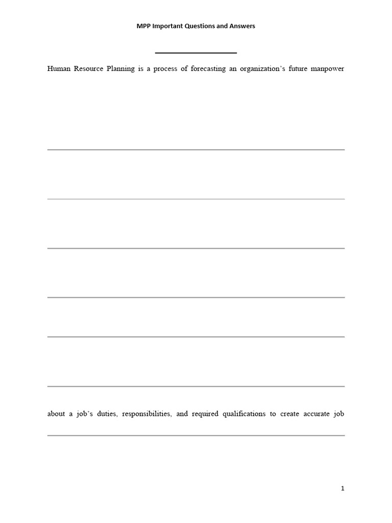 MPP Important Questions and Answers | PDF | Cost Of Living | Recruitment