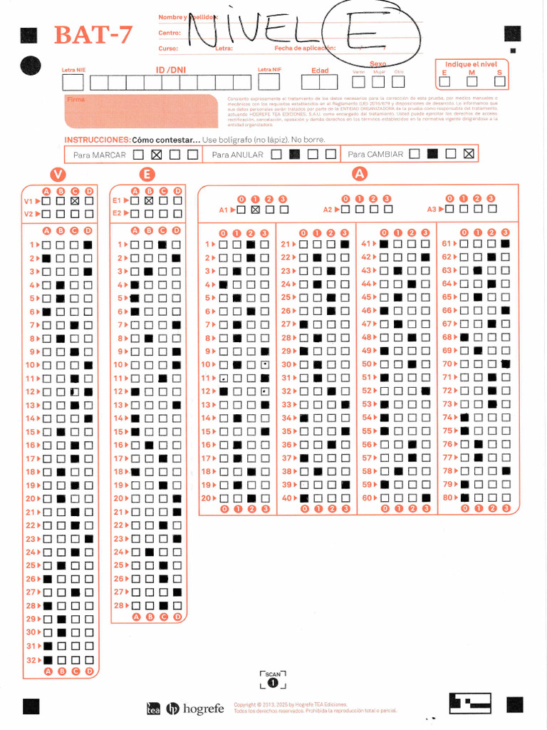 Soluciones Bat 7 Nivel E V E A | PDF