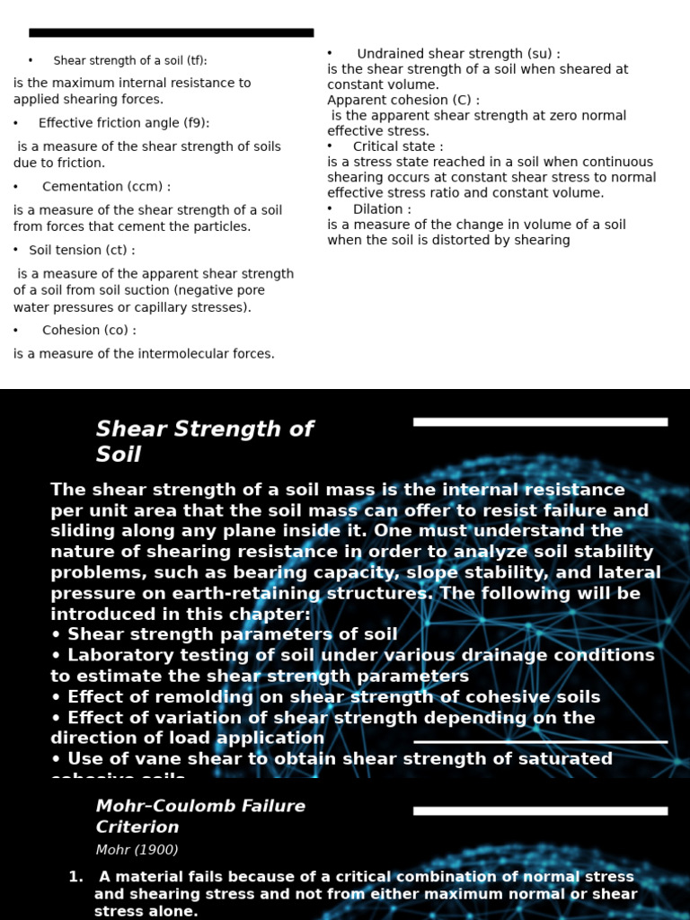 Shear Strength Parameters of Soil | PDF | Soil Mechanics | Stress ...