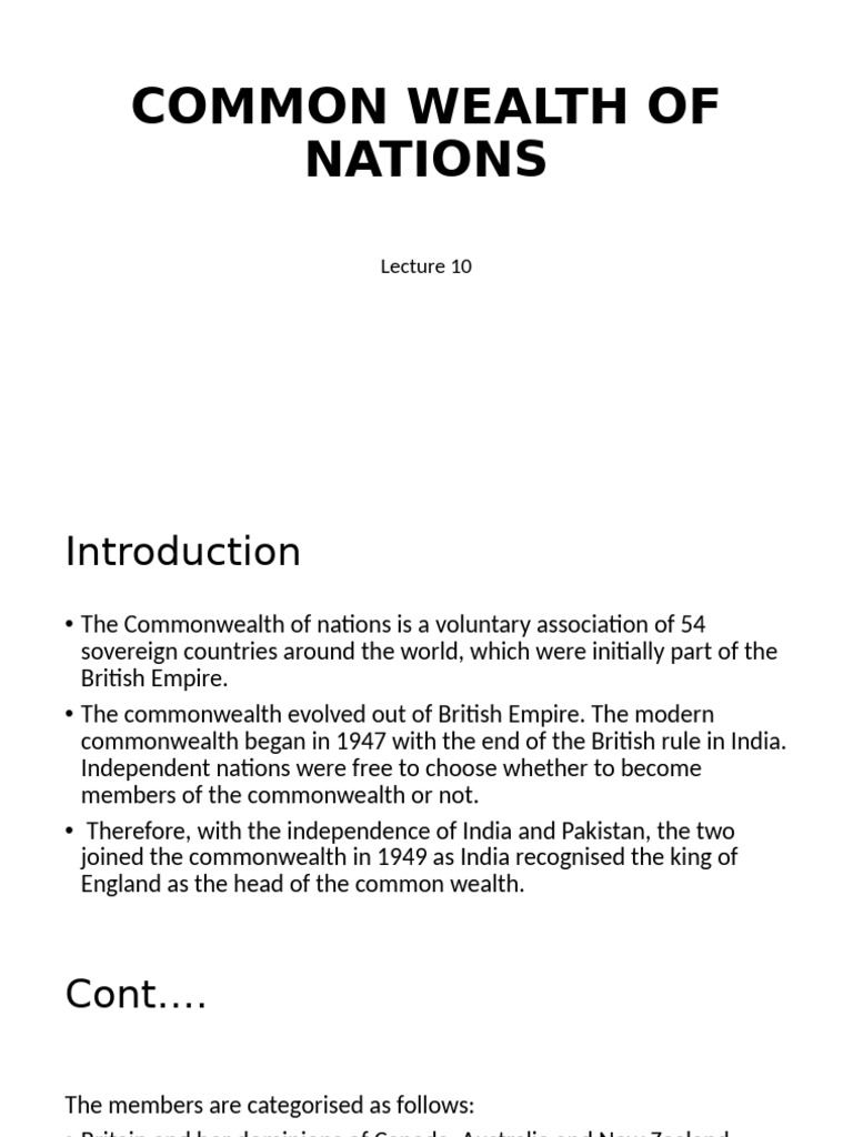 Common Wealth of Nations | PDF | Commonwealth Of Nations | British Empire
