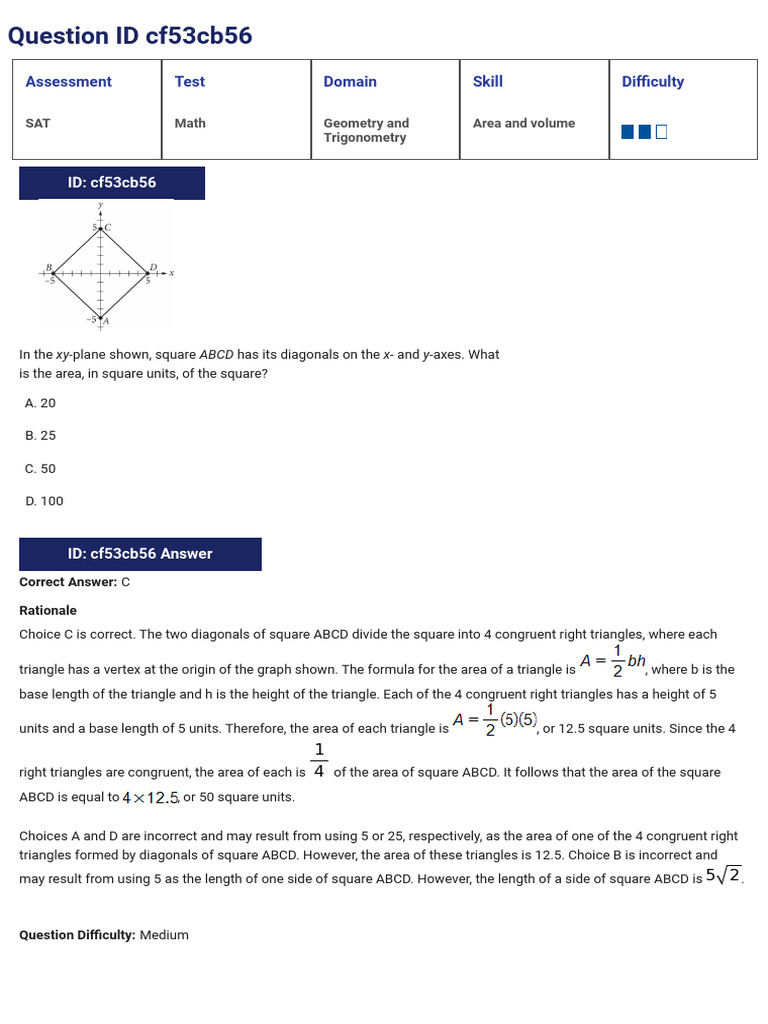 Area and Volume in Geometry Problems | PDF | Area | Circle