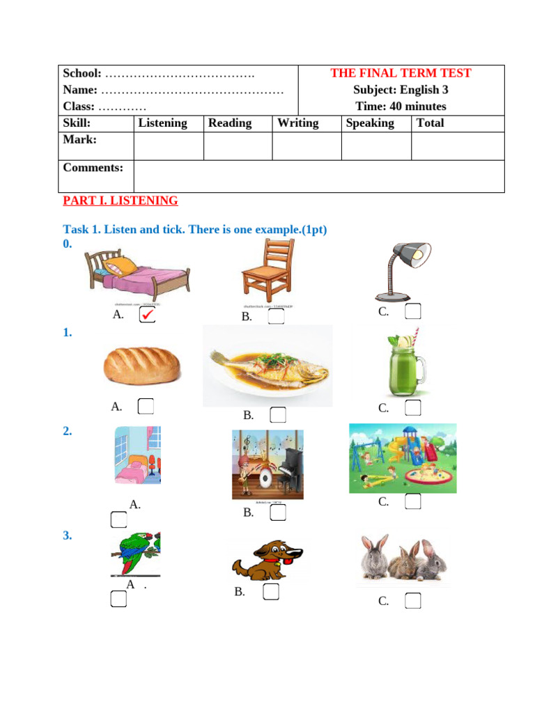 Final Term Test: English 3 Exam | PDF