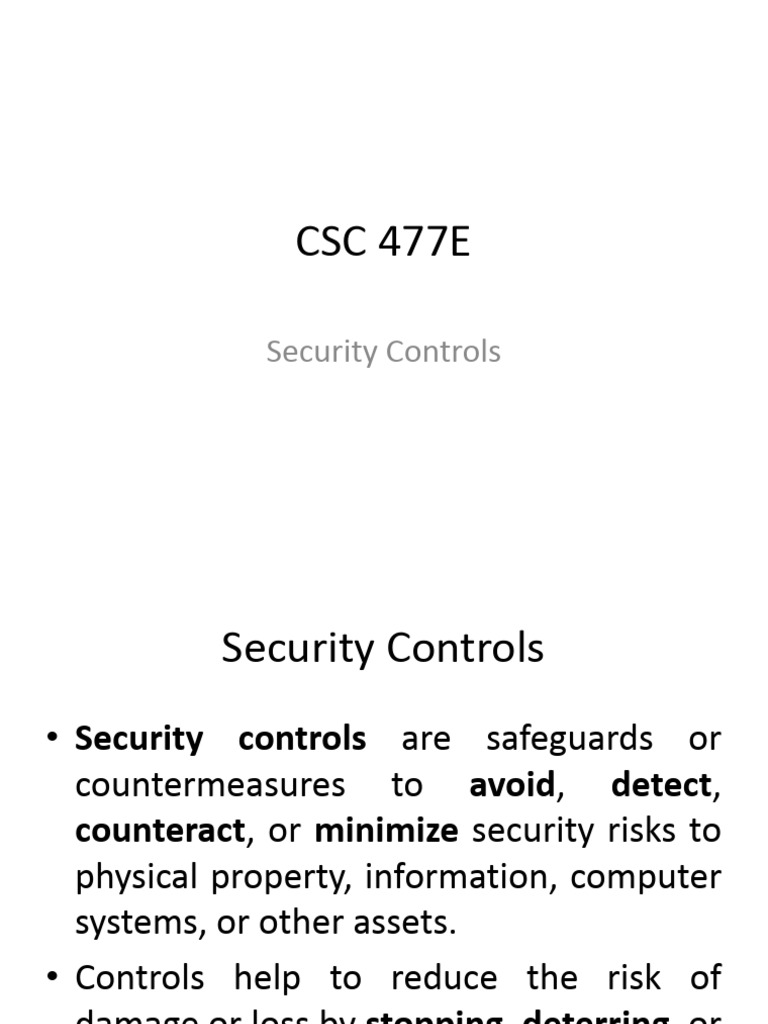 Security Controls Overview | PDF | Security | Computer Security