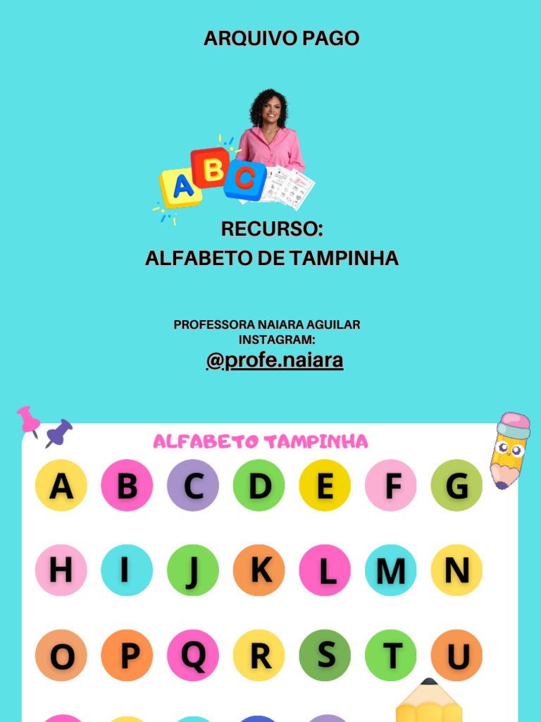 Alfabeto de Tampinhas para Imprimir | PDF