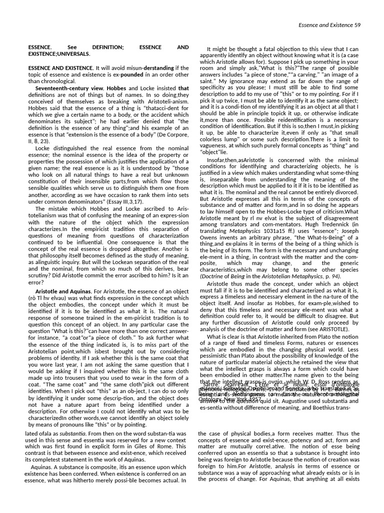 Essence and Existence Explained | PDF | Existence | Essence