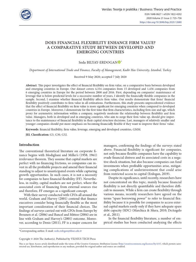 Financial Flexibility and Firm Value Analysis | PDF | Capital Structure ...