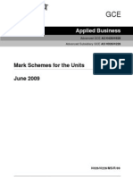 Mark Schemes For The Units June 2009: Applied Business