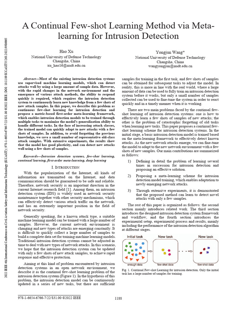 A Continual Few-Shot Learning Method Via Meta-Learning For Intrusion ...