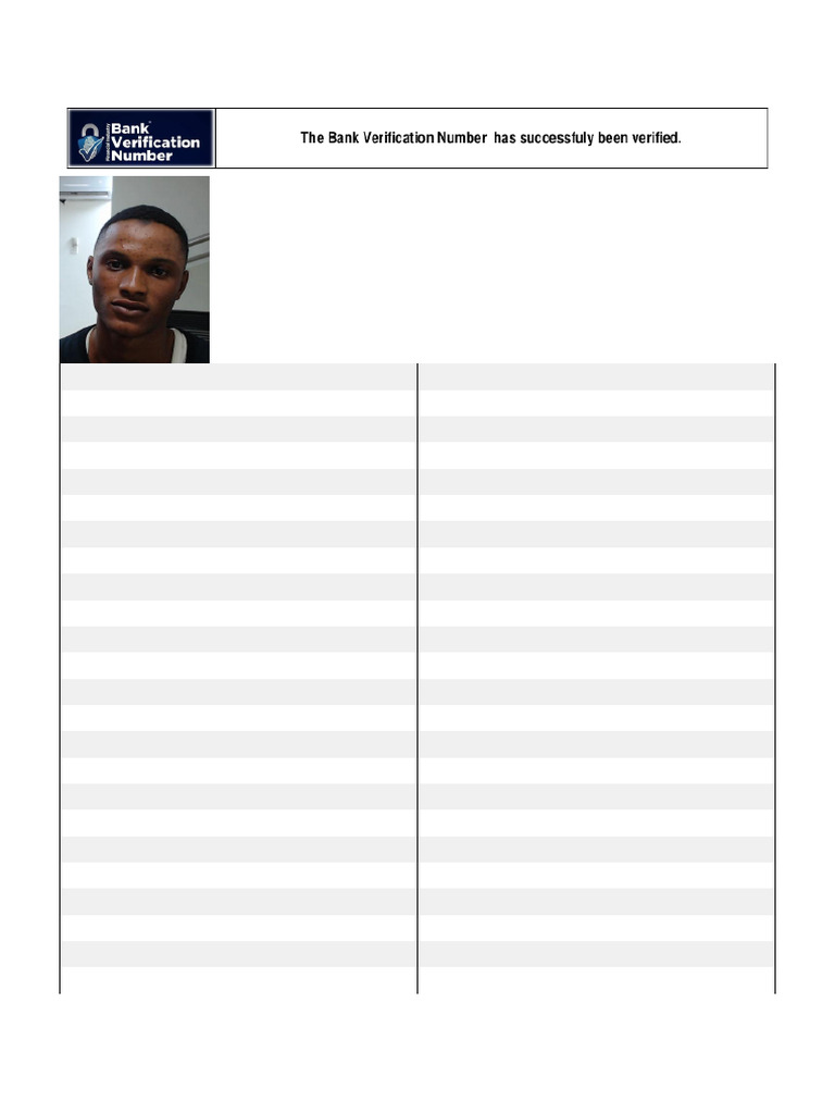 BVN Slip for Sadiq Idris | PDF