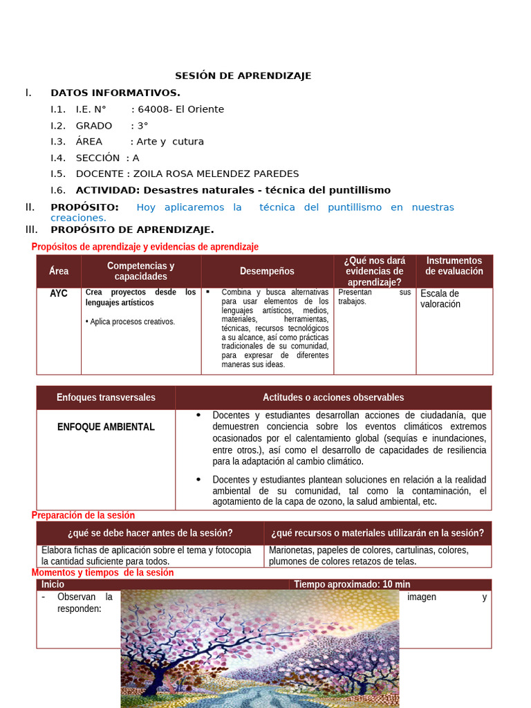 SESIÓN DE APRENDIZAJE arte y cultura 18-10-2023 | PDF | Dibujo ...
