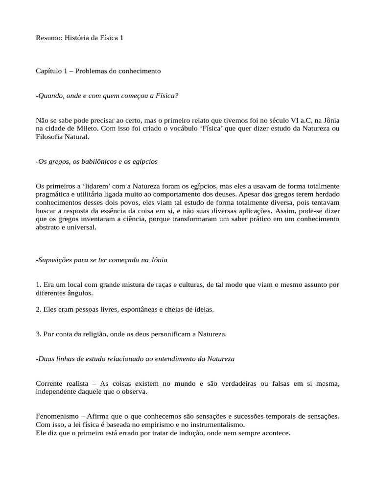 História da Física: Fundamentos e Teorias | PDF | Aristóteles | Física