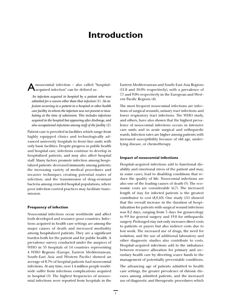 3.1. WHO Infection Control For NI | PDF | Infection | Hospital Acquired ...