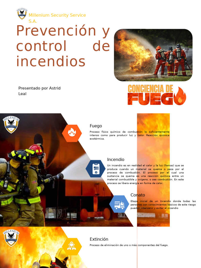 Prevención y Control de Incendios | PDF | Dióxido de carbono | Combustión