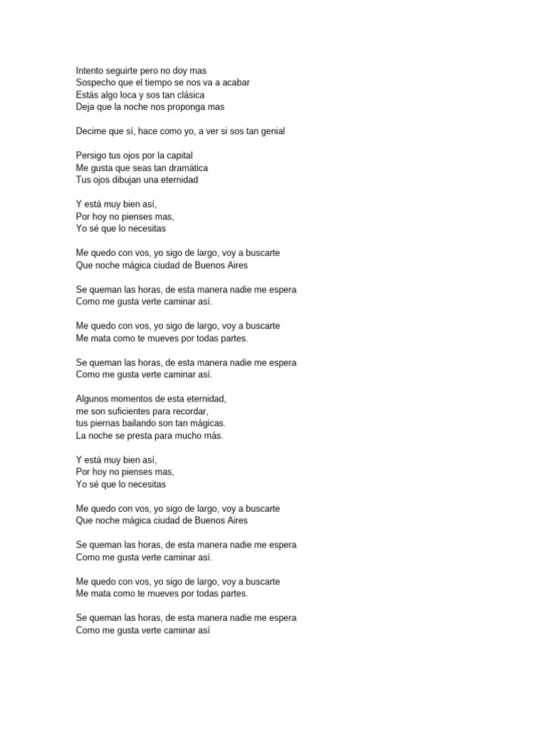 Loca: Letra de Tan Biónica | PDF