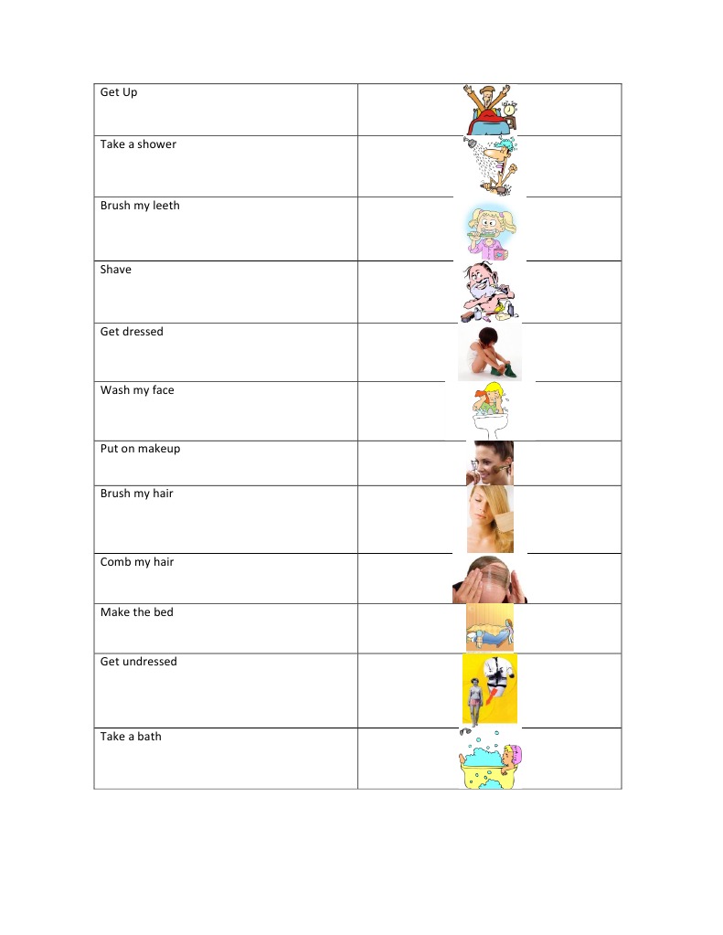 Daily Routine and Activities Checklist | PDF