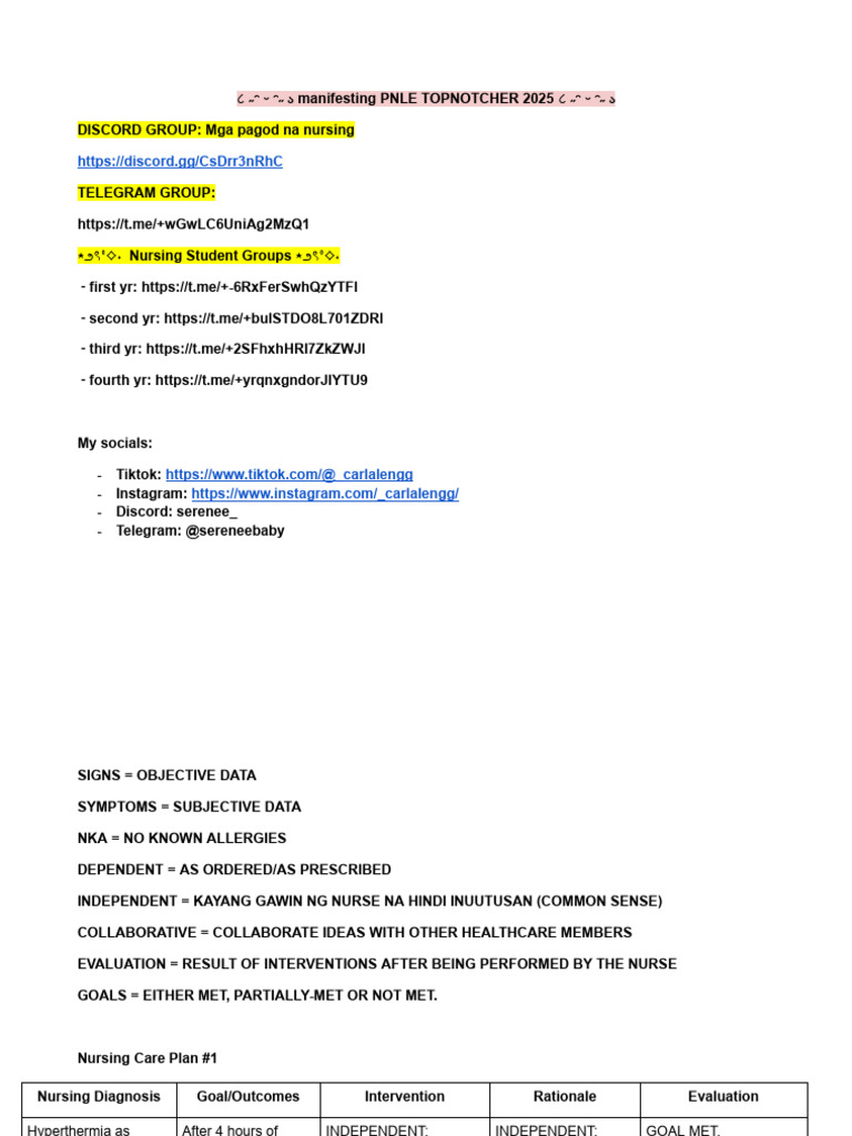 NCP Examples | PDF | Hypertension | Pain