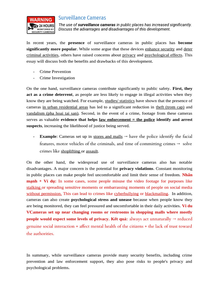Pros and Cons of Surveillance Cameras | PDF | Crimes | Crime & Violence