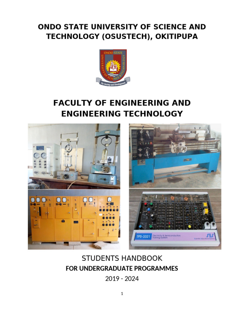 OSUSTECH Engineering Students Handbook | PDF | University And College ...