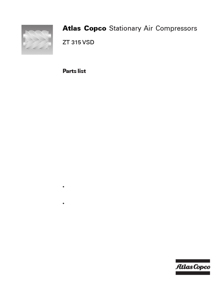 Atlas Copco ZT 315 VSD Parts List | PDF | Washer (Hardware ...