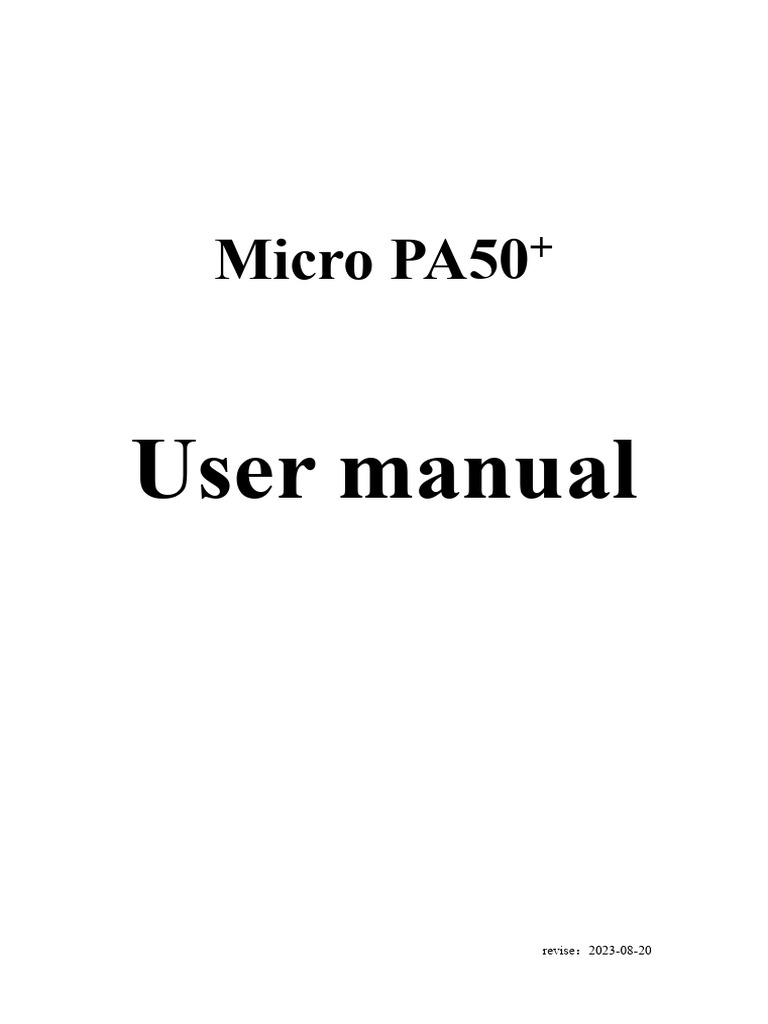 Micro PA50+ User Manual Overview | PDF | Amplifier | Radio