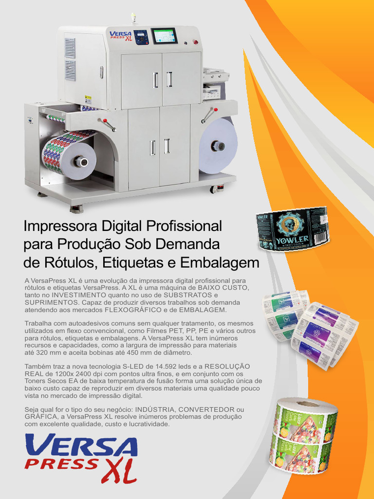Impressora Digital VersaPress XL para Rótulos | PDF