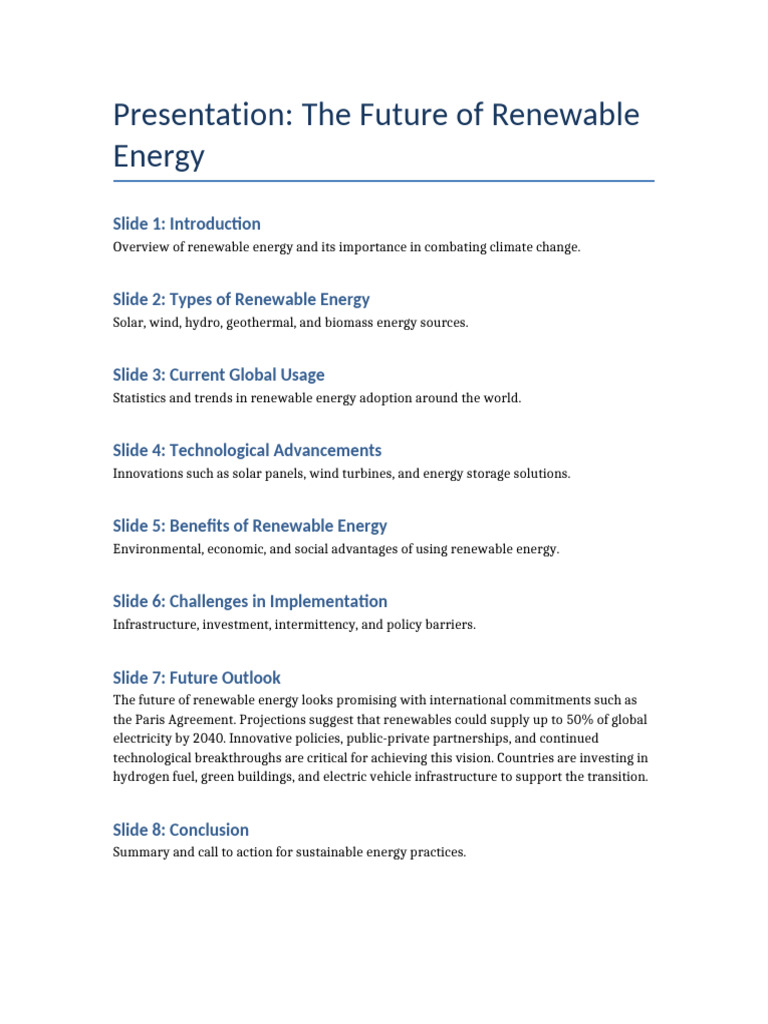 Future of Renewable Energy Insights | PDF