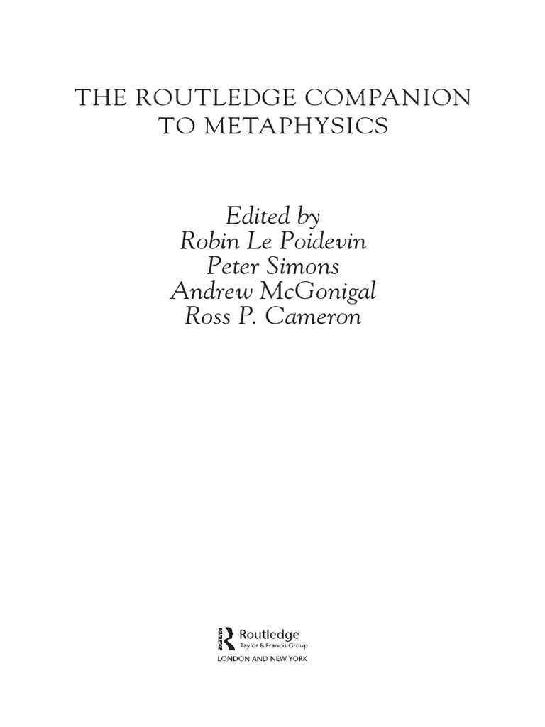 Medieval Metaphysics - Claude Panaccio - The Routledge Companion To ...