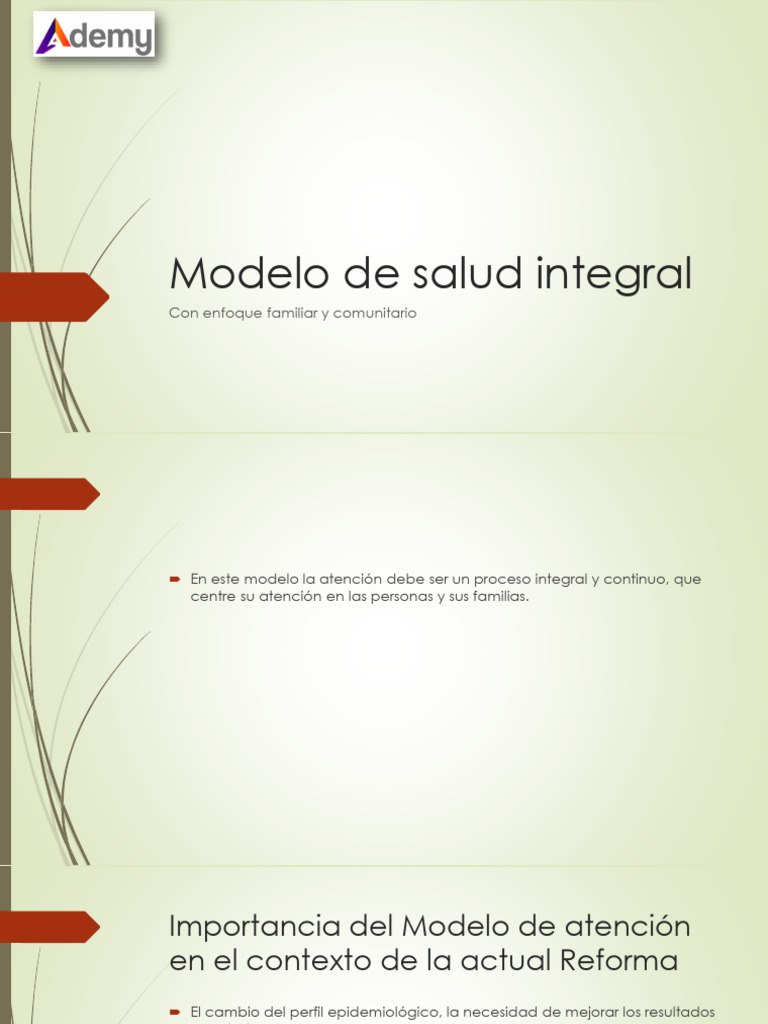 1.2 INTRODUCCION A LA SALUD Modelo de Salud Integral Clase I | PDF ...